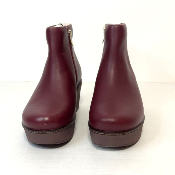 FITFLOP NWB Sz 9 Oxblood Leather Pilar Ankle Boots - Picture 10 of 12